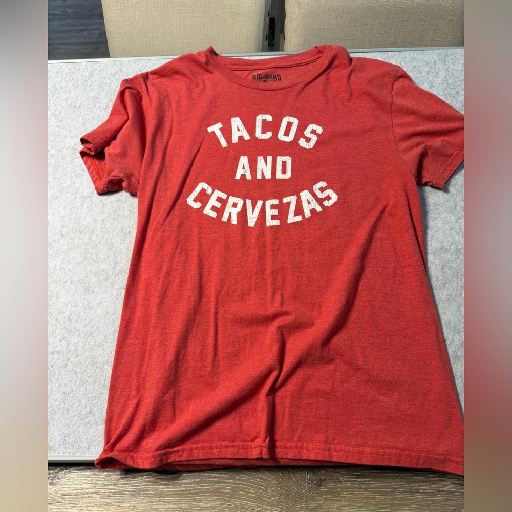 Red Graphic Tee with Bold Text